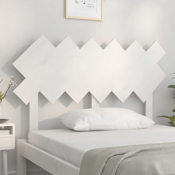 vidaXL T&ecirc;te de lit Blanc 122,5x3x80,5 cm Bois massif de pin
