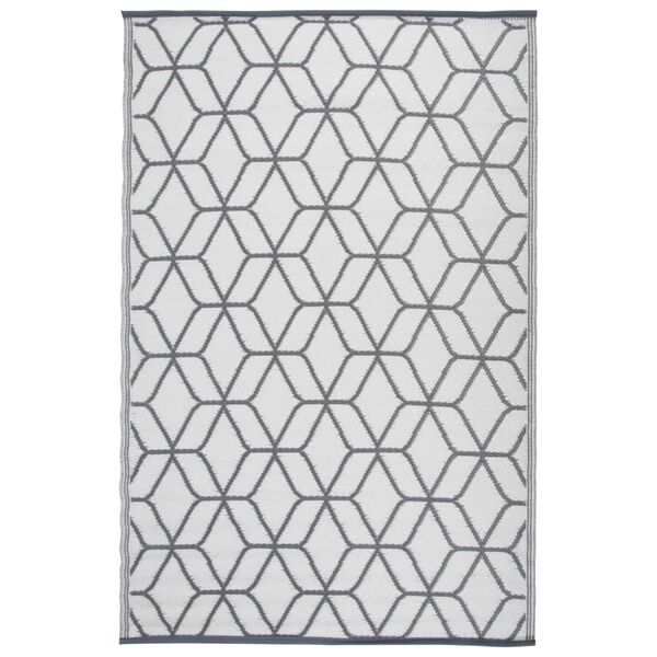 Esschert Design Tapis d'extérieur 180x121 cm Gris et blanc OC25