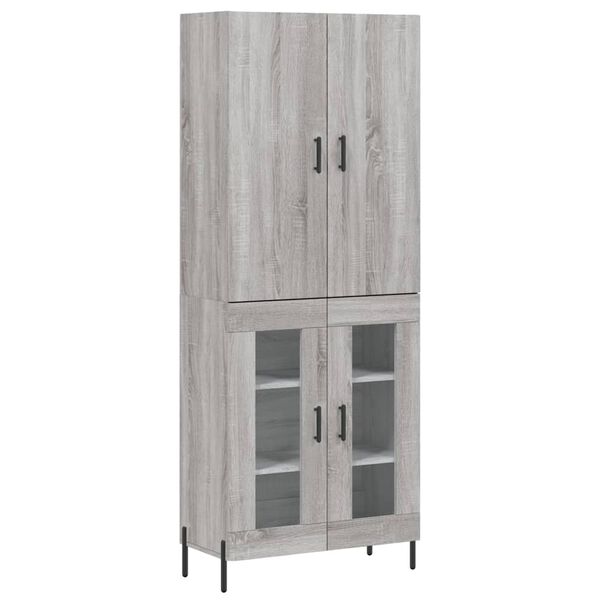 vidaXL Buffet haut Sonoma gris 69,5x34x180 cm Bois d'ing&eacute;nierie