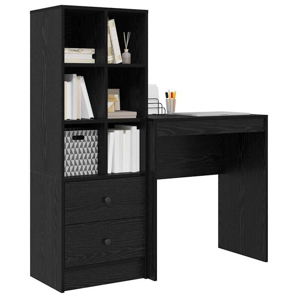 vidaXL Bureau avec tiroir 2 pcs Ch&ecirc;ne noir
