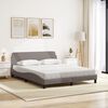 vidaXL Lit avec matelas Dover taupe 160x200 cm tissu