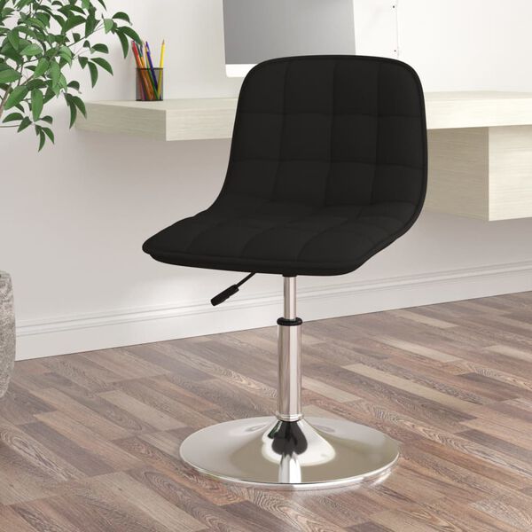 vidaXL Chaise pivotante de salle &agrave; manger Noir Tissu