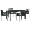vidaXL Ensemble de salle &agrave; manger pour jardin 5 pcs Noir Rotin PE