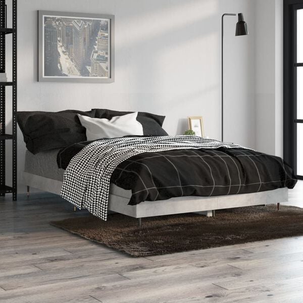 vidaXL Cadre de lit sans matelas gris béton 120x190 cm