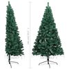 vidaXL Demi-arbre de No&euml;l artificiel pr&eacute;-&eacute;clair&eacute; et boules vert 180 cm