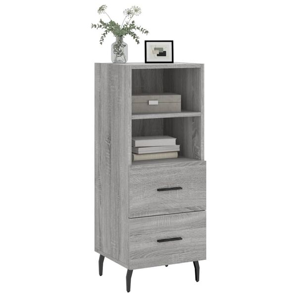 vidaXL Buffet Sonoma gris 34,5x34x90 cm Bois d'ing&eacute;nierie