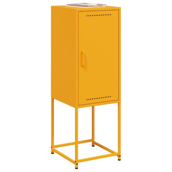 vidaXL Buffet jaune moutarde 36x39x107 cm acier