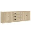 vidaXL Buffets 3 pcs Ch&ecirc;ne sonoma Bois d'ing&eacute;nierie
