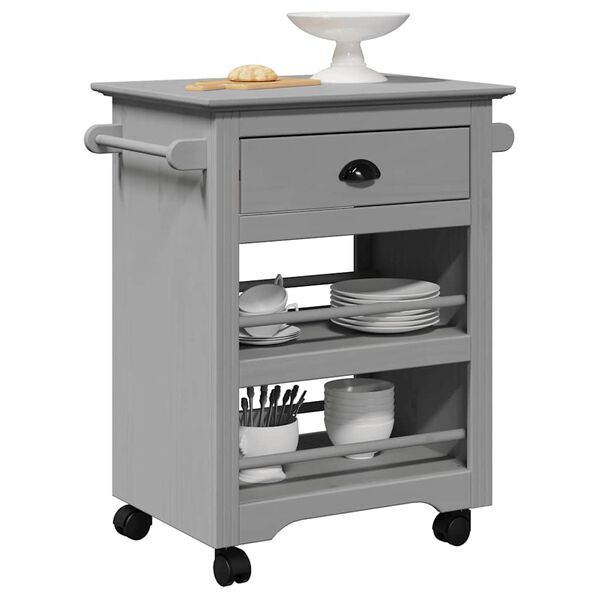 VidaXL Chariot de cuisine BODO gris 67,5x45x80 cm