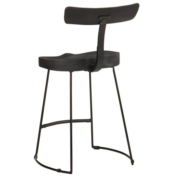 vidaXL Tabourets de bar lot de 2 noir 49x43x79 cm bois manguier massif