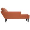 vidaXL Chaise longue avec coussin rouge orange tissu en velours c&ocirc;tel&eacute;