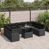 vidaXL Ensemble de canap&eacute; de jardin 10 pcs Noir Poly Rattan