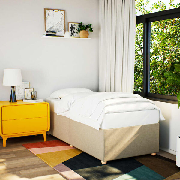 vidaXL Cadre de lit sans matelas crème 90x190 cm tissu