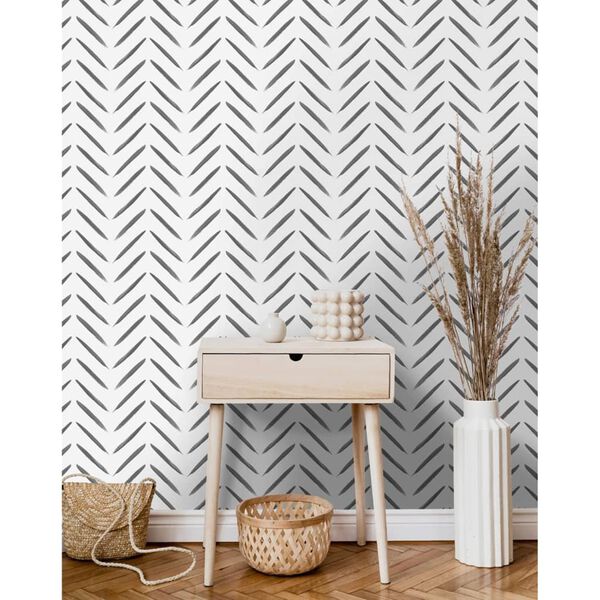DUTCH WALLCOVERINGS Papier peint Chevron Noir et blanc