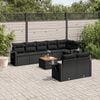 vidaXL Salon de jardin 9 pcs avec coussins noir r&eacute;sine tress&eacute;e