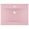 vidaXL Lavabo avec trou de robinet Rose mat 60x46 cm Céramique