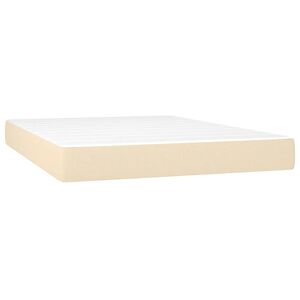 vidaXL Matelas de lit &agrave; ressorts ensach&eacute;s fermet&eacute; moyenne Cr&egrave;me 140x200x20 cm Tissu