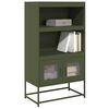 vidaXL Buffet haut vert olive 68x39x123 cm acier