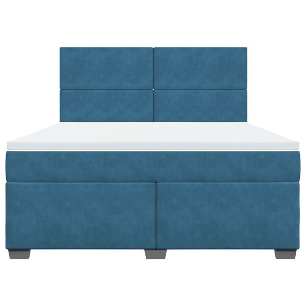 vidaXL Sommier &agrave; lattes de lit et matelas bleu 180x200 cm velours