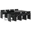 vidaXL Ensemble &agrave; manger de jardin 9pcs coussins noir r&eacute;sine tress&eacute;e
