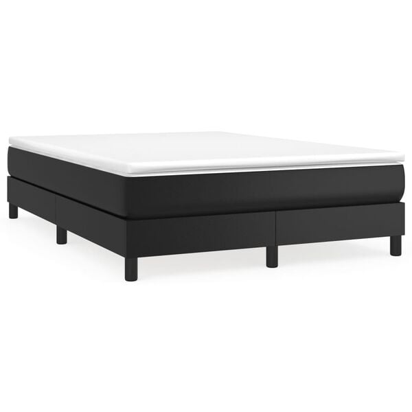 vidaXL Sommier &agrave; lattes de lit avec matelas Noir 140x190 cm Similicuir