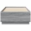 vidaXL Cadre de lit avec LED sans matelas sonoma gris 75x190 cm