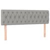 vidaXL T&ecirc;tes de lit Gris clair 144x7x78/88 cm Tissu