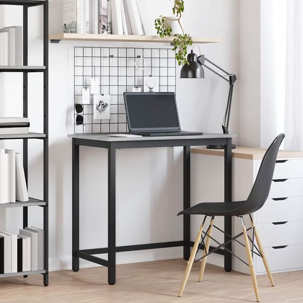 vidaXL table Gris Sonoma 100 x 50 x 76,5 cm Bois d'ing&eacute;nierie et acier