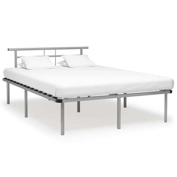 vidaXL Cadre de lit sans matelas gris m&eacute;tal 140x200 cm