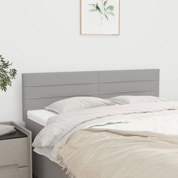 vidaXL T&ecirc;tes de lit Gris clair 144x5x78/88 cm Tissu
