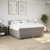 vidaXL Sommier &agrave; lattes de lit avec matelas Taupe 180x200 cm Tissu