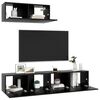 vidaXL Meubles TV 3 pcs Noir Bois d'ingénierie