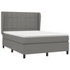 vidaXL Sommier &agrave; lattes de lit avec matelas Gris fonc&eacute; 140x190cm Tissu