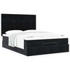 VidaXL Cadre de lit ottoman avec matelas noir 140x200 cm velours