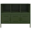 vidaXL Buffet vert olive 100,5x39x79 cm acier