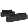 vidaXL Salon de jardin 8 pcs avec coussins noir r&eacute;sine tress&eacute;e