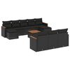 vidaXL Salon de jardin 11 pcs avec coussins noir r&eacute;sine tress&eacute;e