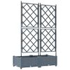 vidaXL Cache-pot de jardin 2 pcs Gris Clair 80 x 40 x 125,5 cm Acier