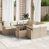 vidaXL Salon de jardin avec coussins 9 pcs beige r&eacute;sine tress&eacute;e