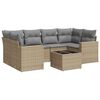 vidaXL Salon de jardin avec coussins 7 pcs beige r&eacute;sine tress&eacute;e