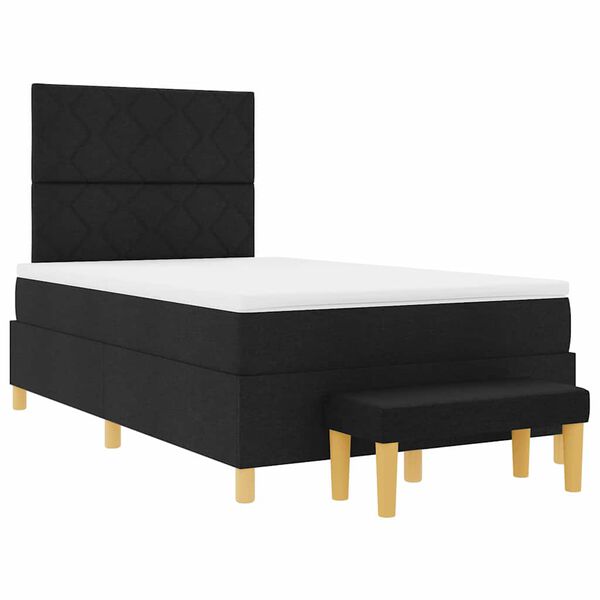 vidaXL Lit &agrave; ressorts avec matelas Noir 120 x 200 cm tissu