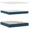 vidaXL Cadre de lit ottoman avec matelas bleu fonc&eacute; 200x200 cm velours