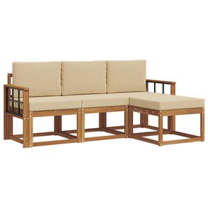 vidaXL Ensemble de canap&eacute;s d'ext&eacute;rieur 4 pcs Naturel et Beige