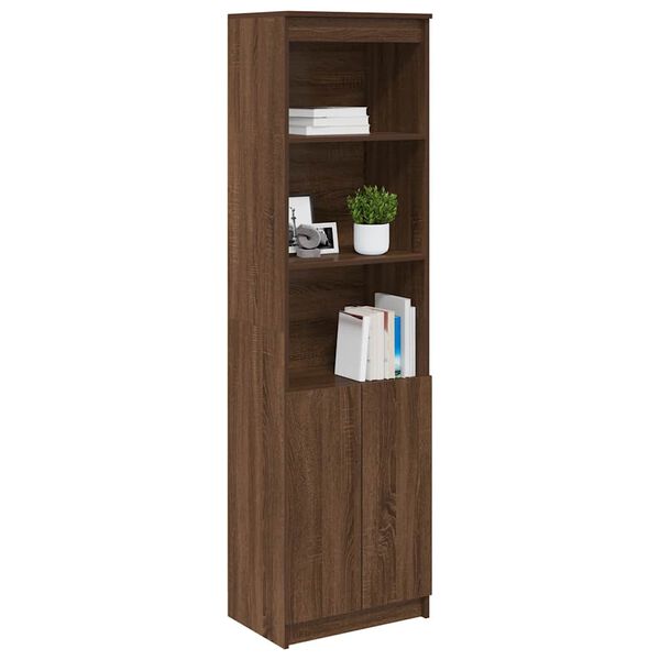 vidaXL Buffet haut ch&ecirc;ne marron 50x35x180 cm bois d'ing&eacute;nierie
