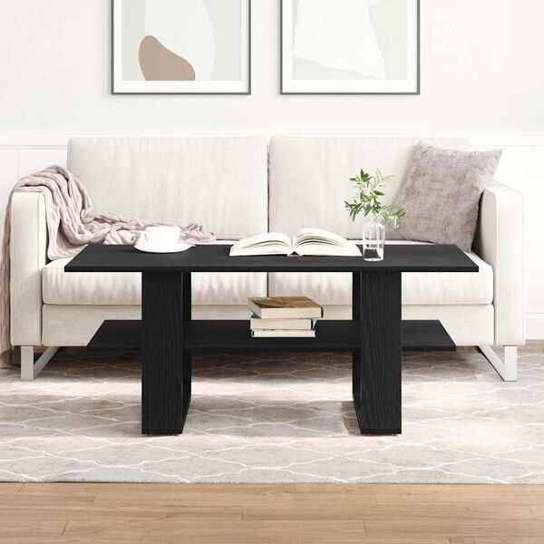 vidaXL Table basse Ch&ecirc;ne noir 102 x 55 x 42 cm Bois d'ing&eacute;nierie