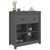 vidaXL Buffet Gris 70x35x80 cm Bois massif de pin