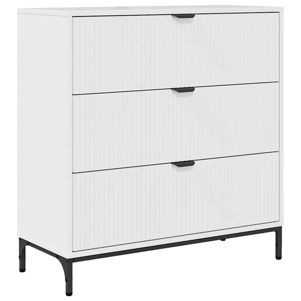 vidaXL Buffet Blanc brillant 79,5 x 33 x 82 cm Bois d'ing&eacute;nierie