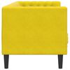 vidaXL Canap&eacute; Chesterfield avec traversins 3 places jaune velours