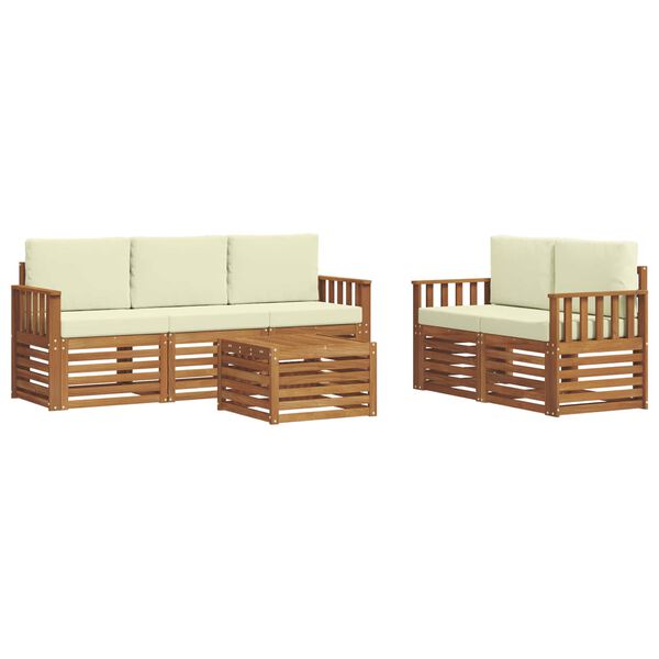 vidaXL Ensembles de canap&eacute;s avec coussin 6 pcs Naturel et Cr&egrave;me
