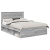vidaXL Cadre de lit Uni Gris Sonoma 150 x 200 cm Bois de pin massif